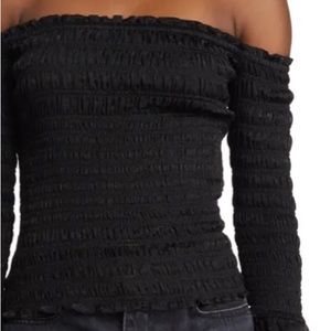 Off the Shoulder Smocked Blouse